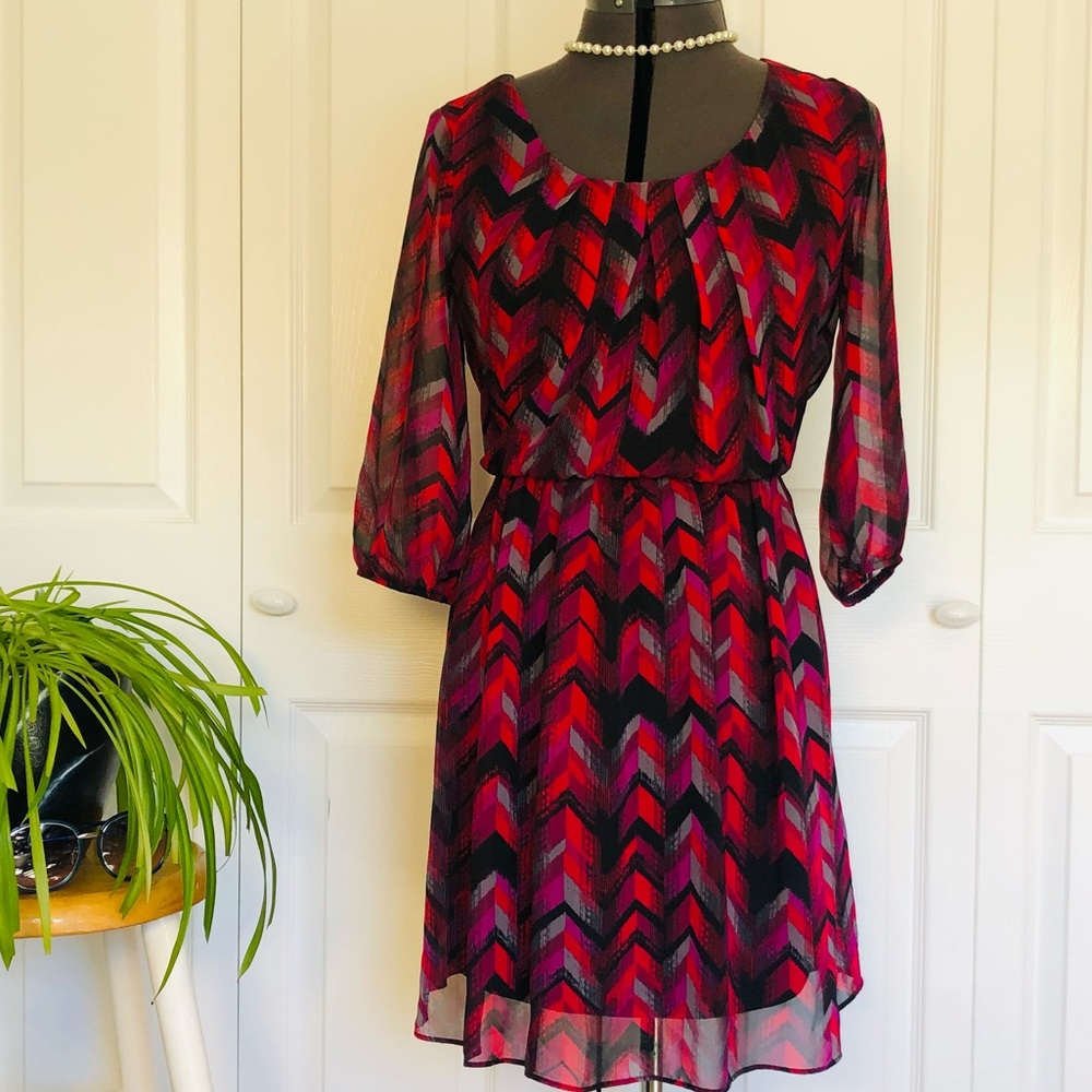3/4 Sleeve Elastic Waisted Dress